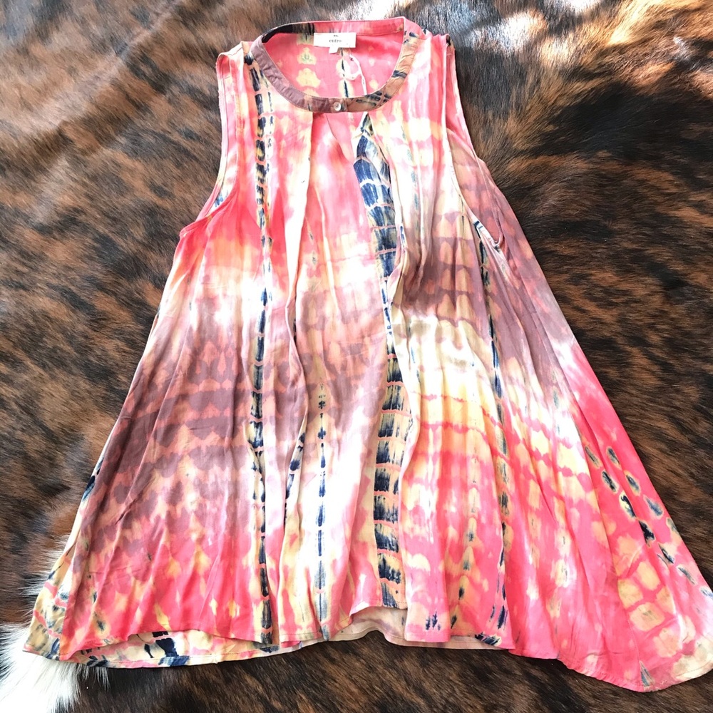 Tie die tank top tunic